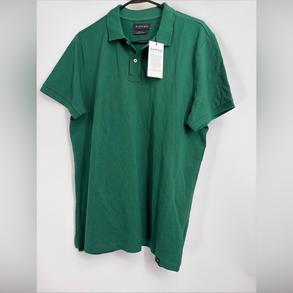 Piombo Supima Cotton Polo Green Preppy Y2K Collared NEW Italy
